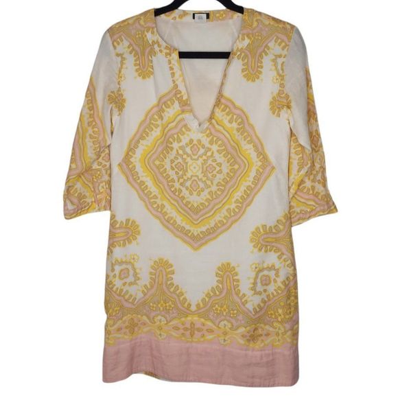 J CREW Beautiful Linen Blend Quarter Sleeve Tunic Dress Size 2 - Picture 1 of 6